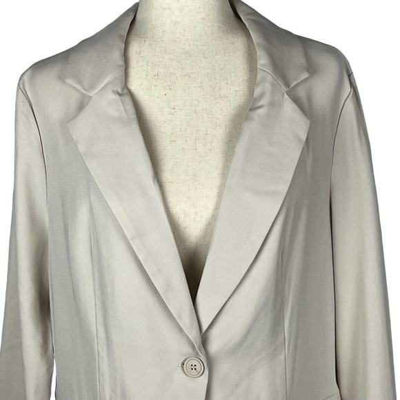 PHILOSOPHY ONE BUTTON CAREER BLAZER JACKET IN CREAM‎ NWT WOMEN'S SIZE LARGE - Picture 2 of 14